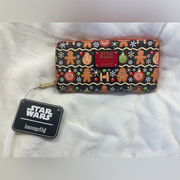 Loungefly X Disney Star Wars Gingerbread Cookie AOP Wallet Zip Around - Picture 4 of 8
